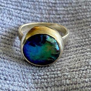 Vintage Mother of Pearl and Sterling Silver Ring
